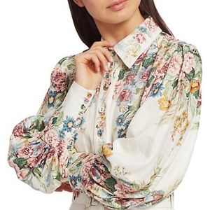 ✨NWT✨ Zimmerman Floral Puff Sleeve Linen Maxi Dress